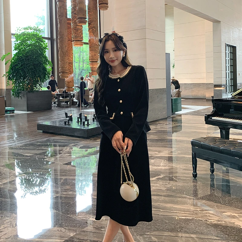 奢姿大码女装2025秋季压褶织带设计时尚套装胖妹妹开叉气质两件套