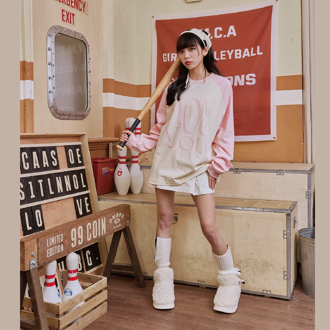 MAmealways设计师原创纯爱英文印花插肩袖圆领长袖秋冬