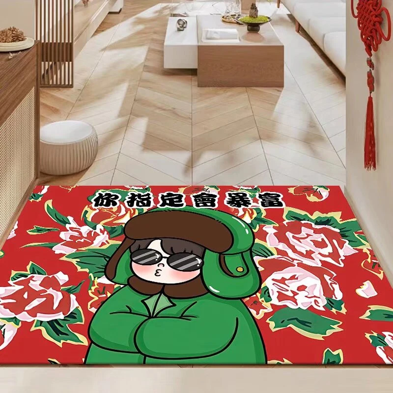 东北大花男硅藻泥防滑吸水地垫脚垫门垫家用玄关卧室简约地毯门垫