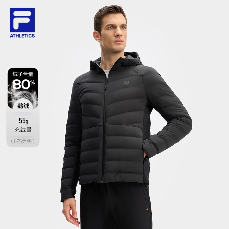 Fila/斐乐羽绒服【鹅绒80%】男士短款休闲运动棉服外套A11M441901F
