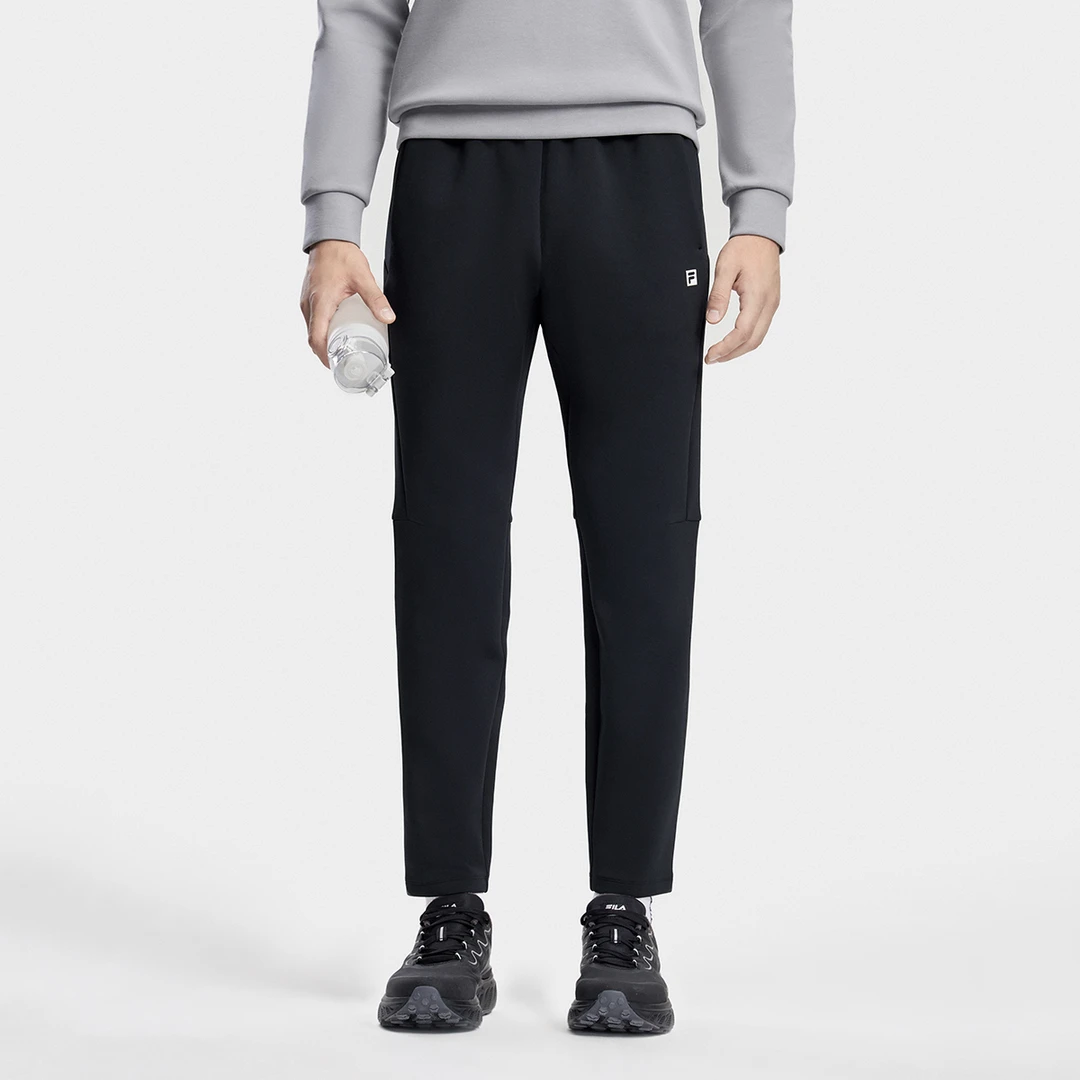 Fila/斐乐男士冬季保暖弹力舒适健身休闲裤针织长裤 A11M341606F