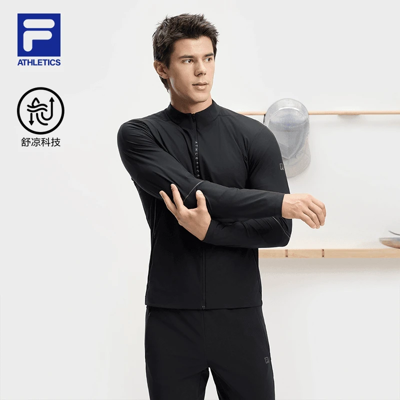 FILA斐乐男装/健身休闲皮肤衣2024年夏季新款薄款外套A11M431506F