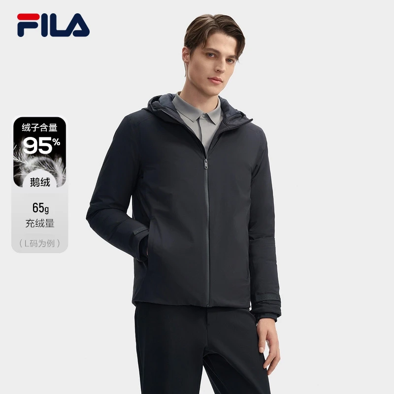 Fila/斐乐羽绒服【鹅绒95%】男士休闲商务防风棉服外套F11M442918F