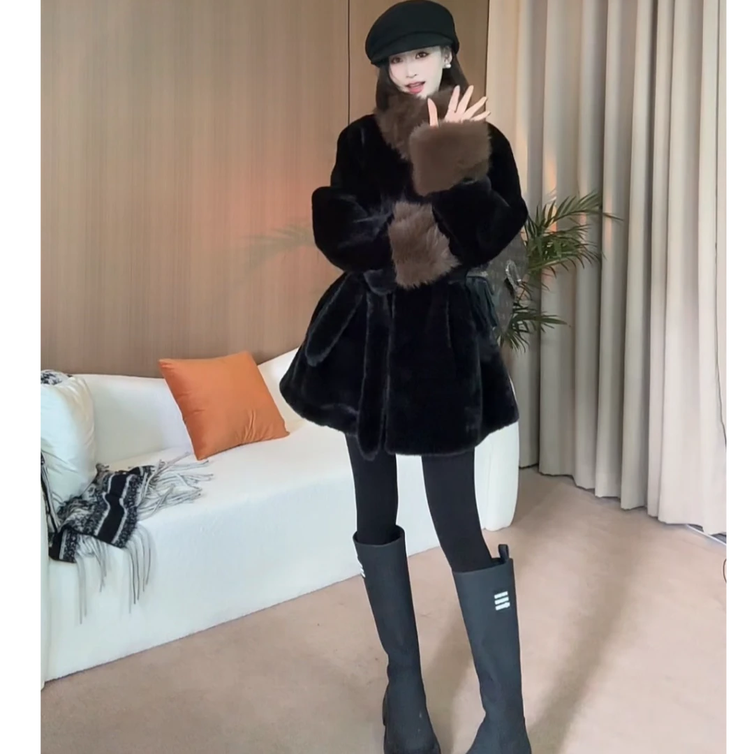 女士新款气质时尚短款毛毛外套-16