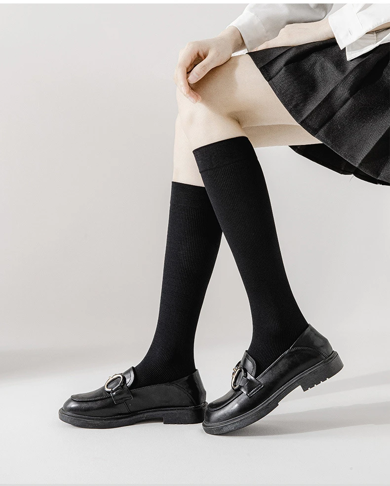 袜子天鹅绒黑丝瘦腿女小腿春夏jk小腿袜过膝堆袜