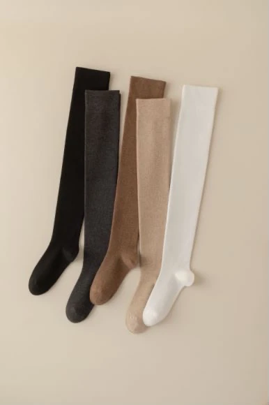 压力小腿袜日系显瘦过膝瘦腿袜长筒潮JK黑色秋冬强压抗起球袜子女