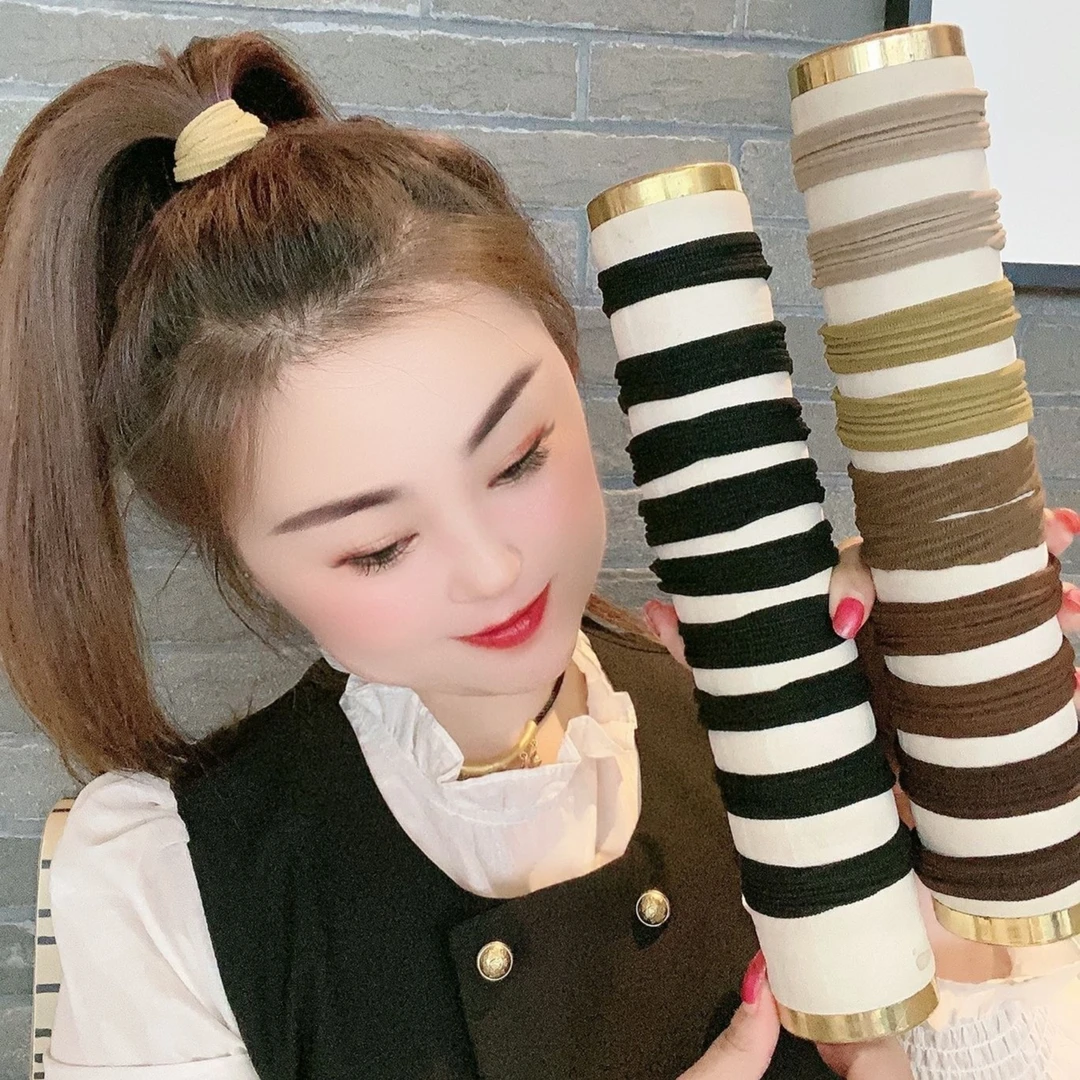 高马尾无接缝发圈皮筋头绳发圈韩版女扎头绳扎头皮筋高弹力不伤发