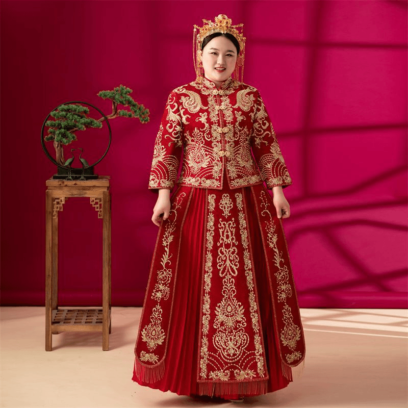 秀禾服新娘2022年新款小个子中式结婚礼服出阁服大码孕妇胖mm婚服