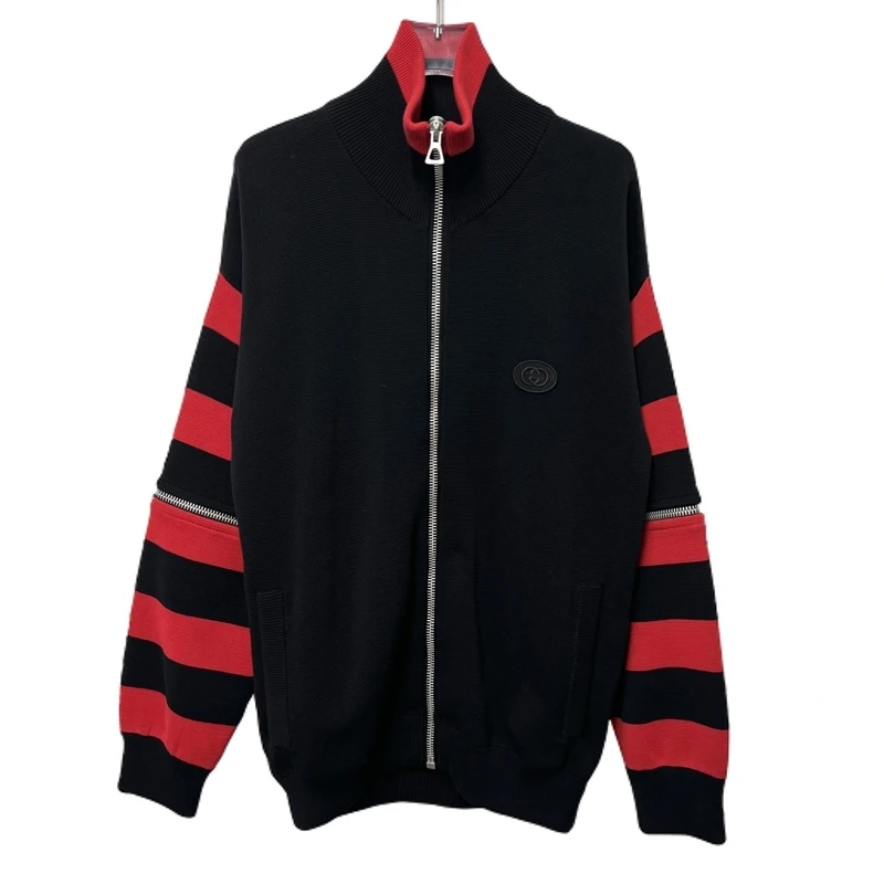 全新未使用 GUCCI/古驰 SS23红黑条纹双G飞行员针织外套 S码/2154