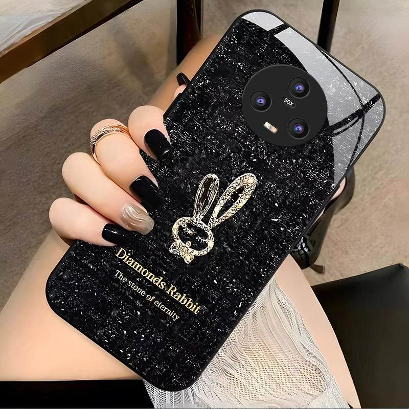 适用荣耀magic5Pro手机壳HONORMAGIC5PRO玻璃钻石彩绘图案新女款