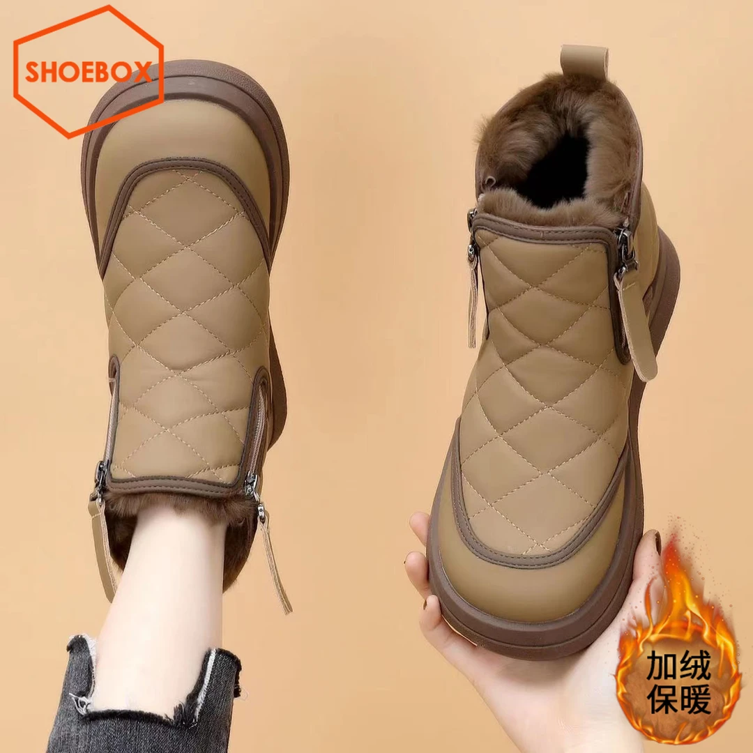 达芙妮集团旗下雪地靴女款2025新款冬季加绒加厚保暖百搭大棉鞋女