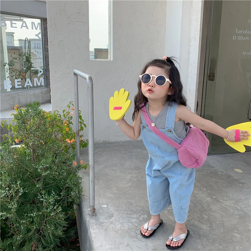 『恬』新款男女童韩版百搭背带裤