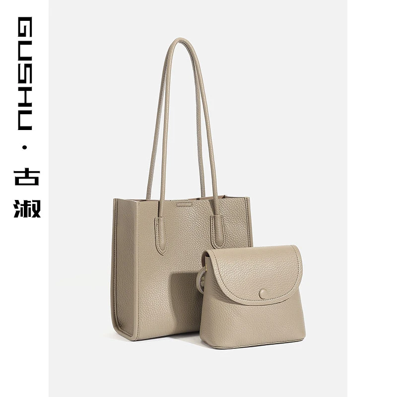 GUSHU/古淑女包2024春夏新款大容量通勤包休闲腋下手提单肩托特包