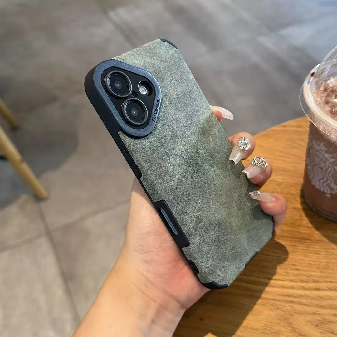 耐脏防指纹适用苹果16Pro手机壳iPhone15promax翻毛皮13全包防摔