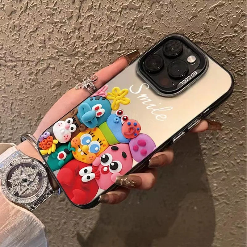 适用仔苹果15手机壳iPhone14promax彩银磨砂卡通13可爱12个性创意