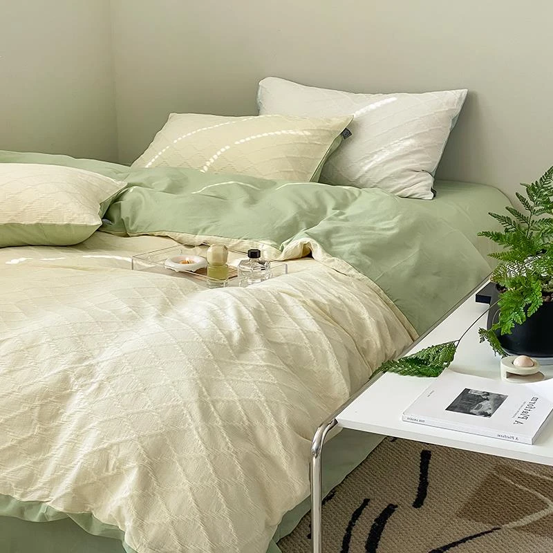 法式奶油风床上四件套全棉纯棉床单被套现代轻奢高级感小清新床品