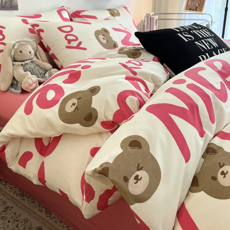 夏季儿童纯棉床上四件套100全棉卡通被套宿舍床单三件套床笠4件套