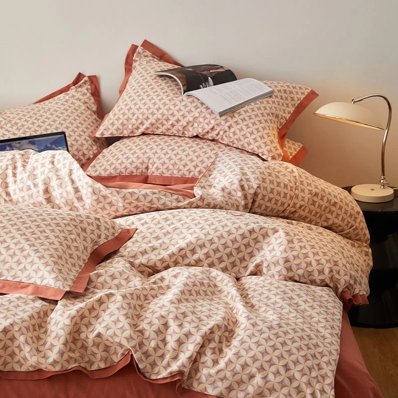 秋冬北欧风全棉加厚保暖80支磨毛四件套纯棉床单被套1.8m床上用品