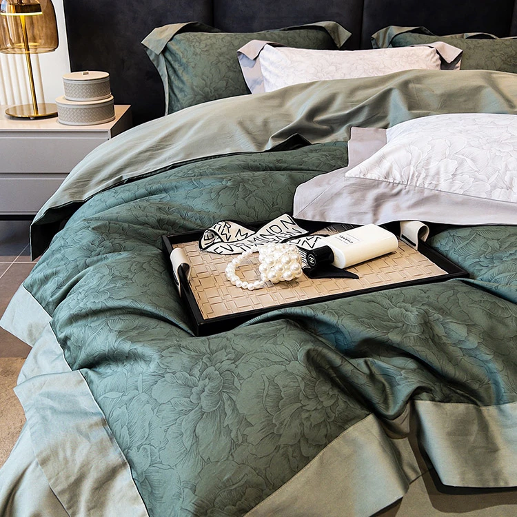 轻奢风120支长绒棉纯棉全棉四件套高端花卉数码印花被套床上用品