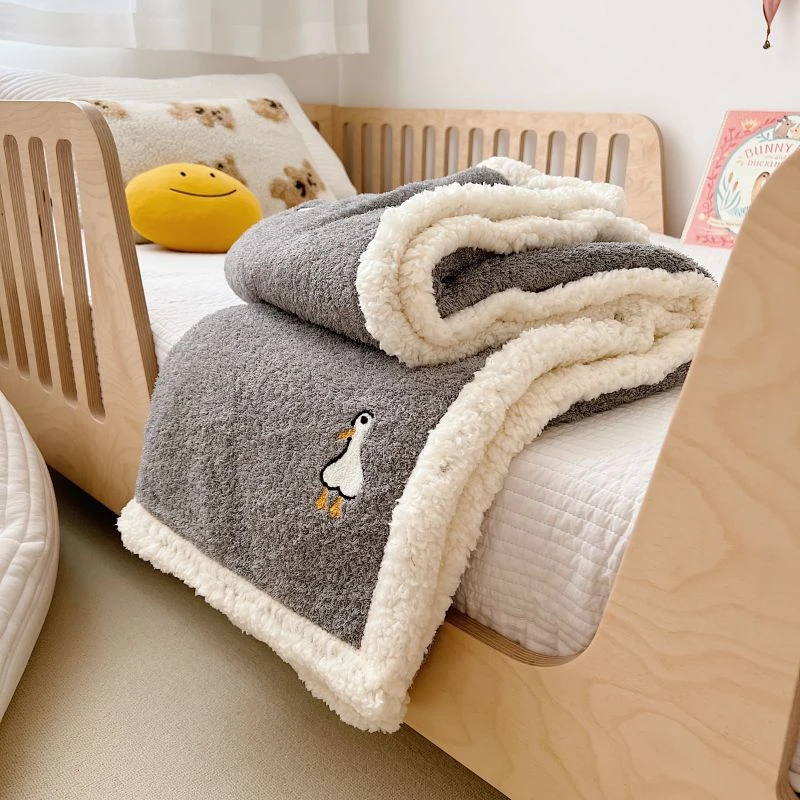羊羔绒毛毯被子双层加厚保暖冬季办公室午睡毯单人牛奶珊瑚绒毯子