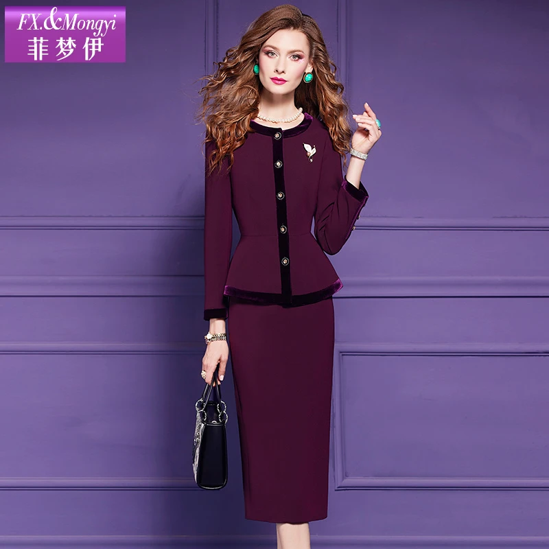 菲梦伊黑色连衣裙女长袖秋冬优雅法式简约气质职业一步裙59912