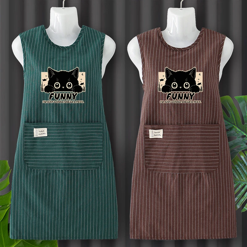 坎肩式围裙纯棉做饭厨房家用2025新款女高颜值餐小熊家用防水厨房