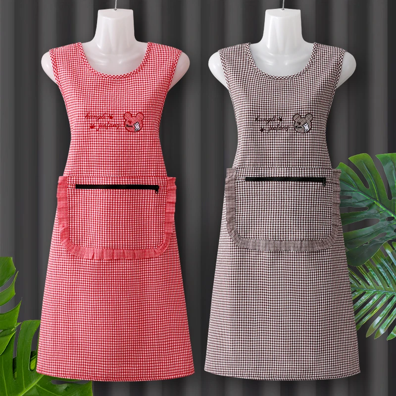 坎肩围裙纯棉超好看的厨房家用2025新款工作餐饮厨房专用长袖围裙