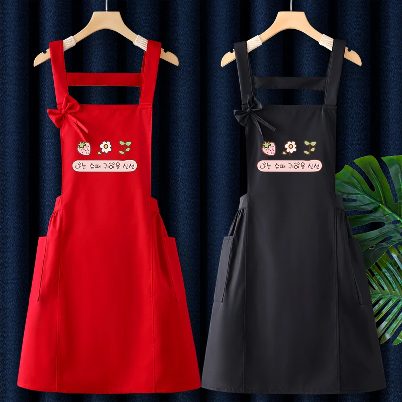 围裙厨房家用防水防油2025新款网红护衣时尚商用马甲围裙防水防油