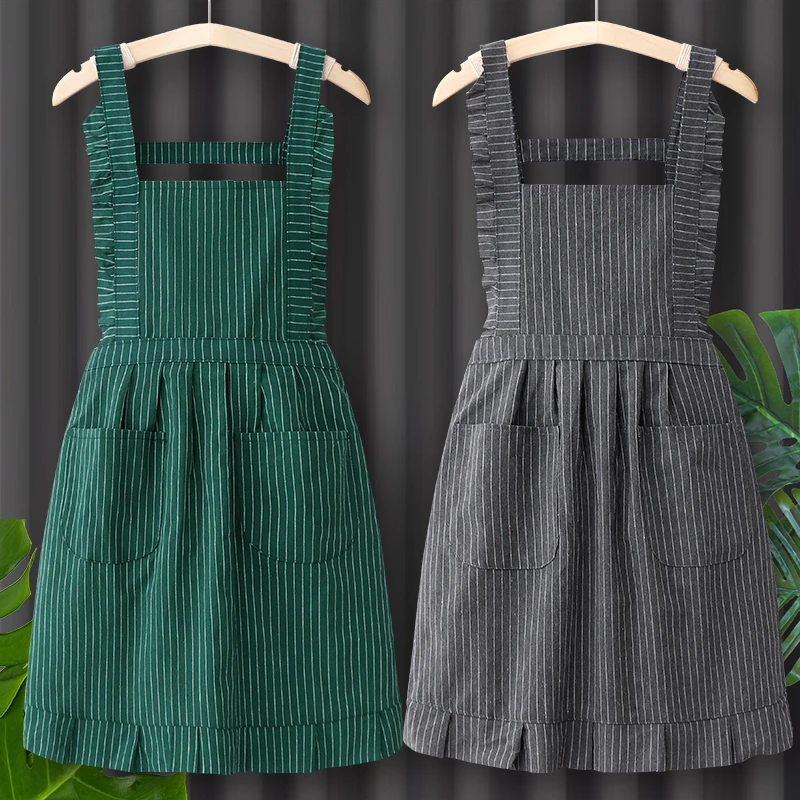 韩式夏天女烘焙围裙厨房家用2025新款餐饮纯棉做韩式公主专用围裙