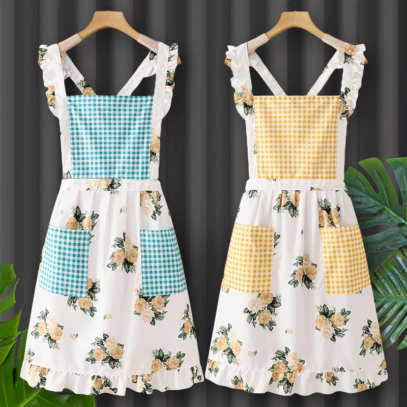 工作服可爱围裙女2025新款纯棉超好看的厨房家用做饭夏季做饭围裙