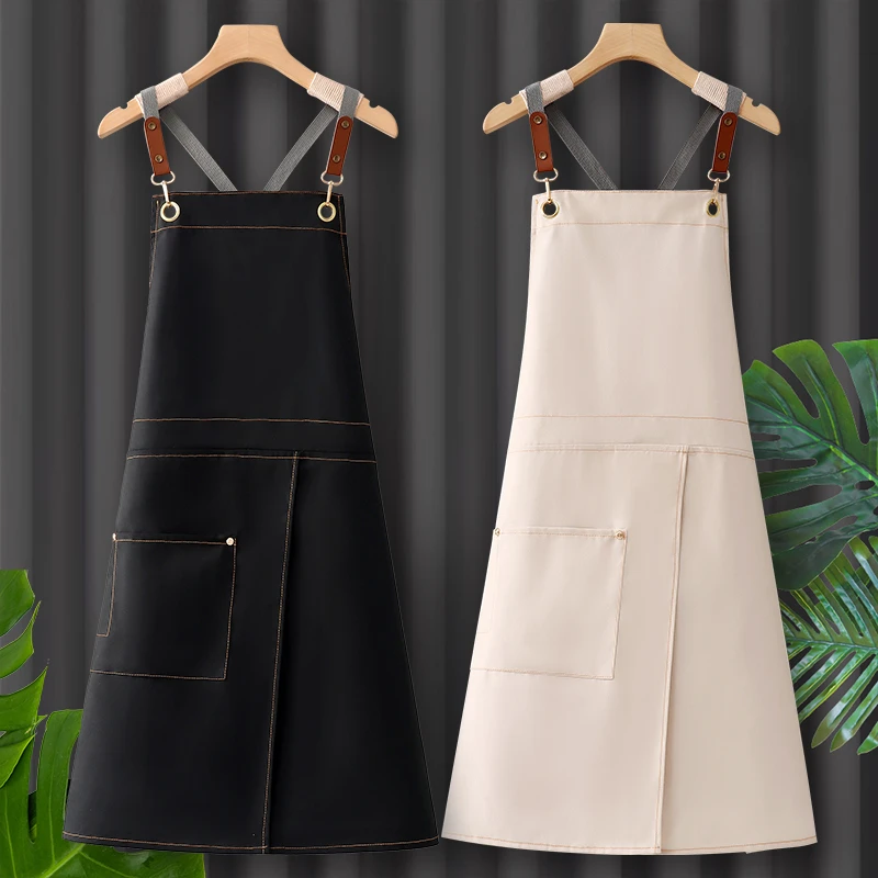 咖啡师围裙餐饮专用2025新款网红纯棉厨房家用定厨房专用半身围裙