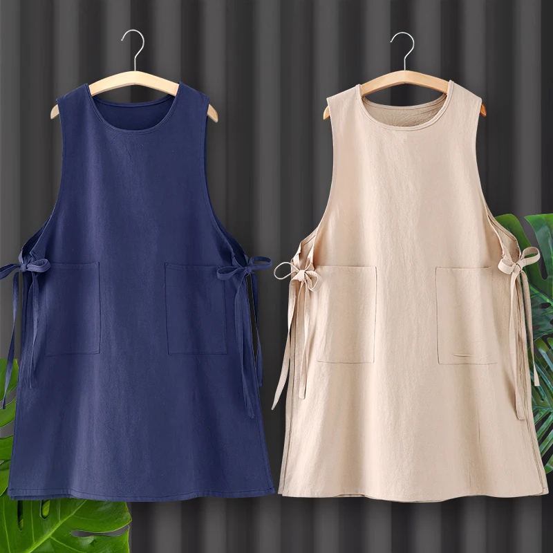 围裙2025新款全棉厨房家用网红同款餐饮定制logo厨房专用纯棉围裙