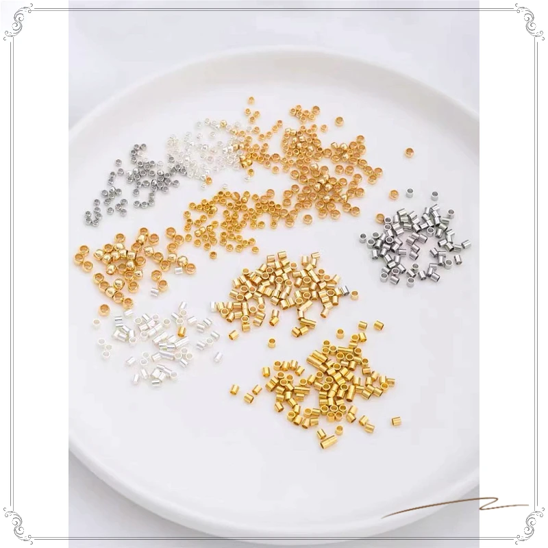 可夹扁定位珠 隔离珠diy手工配件持久收尾固定材料银金色精品成品
