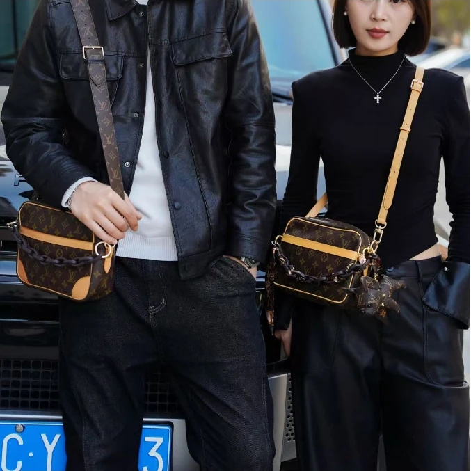 95新 LouisVuitton/路易威登 经典单肩斜挂男士相机包/植鞣革升级