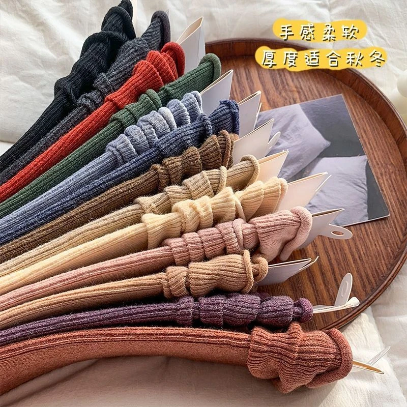 高棉堆堆袜子女中筒ins潮流春秋季长袜女纯色韩版日系百搭长筒袜