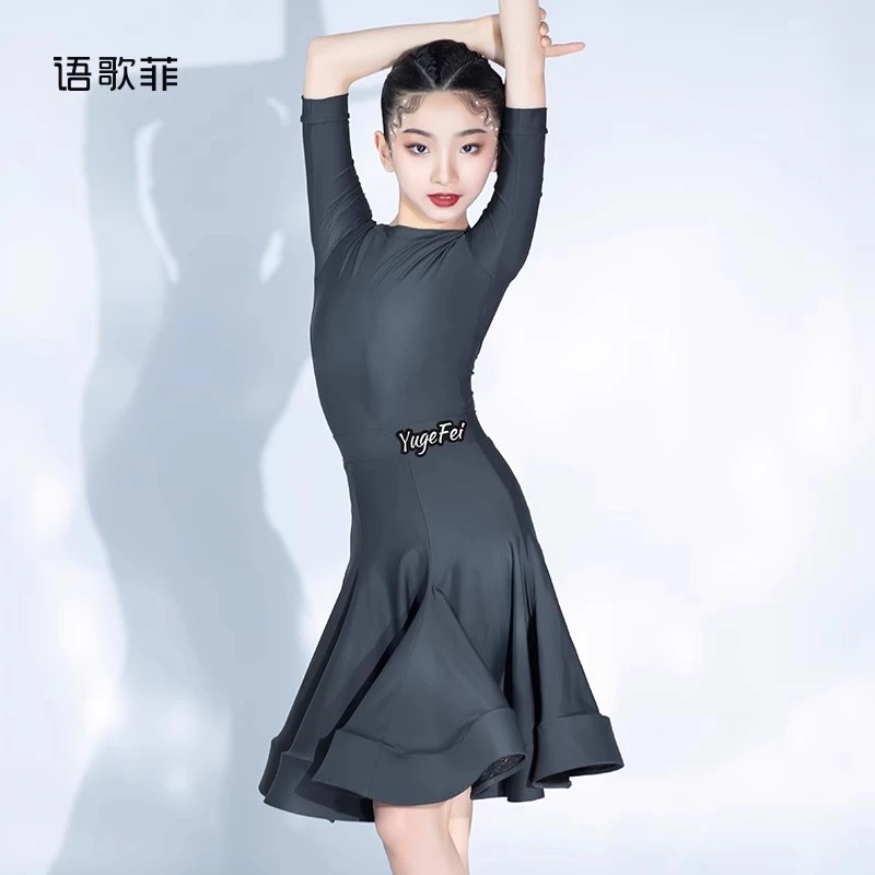 语歌菲拉丁舞服女儿童2023演出裙新款夏少儿专业黑池比赛规定赛服