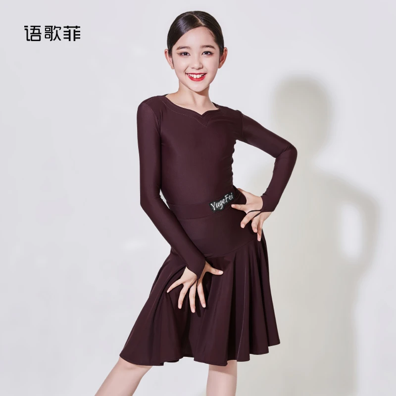 语歌菲拉丁舞服新款儿童分体规定服专业比赛服标准舞蹈裙套装春夏