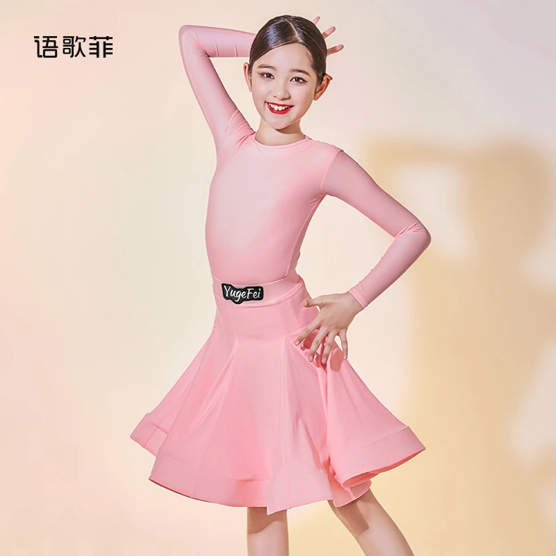 语歌菲拉丁舞服新款女童比赛服舞蹈服专业演出舞裙高端分体规定服