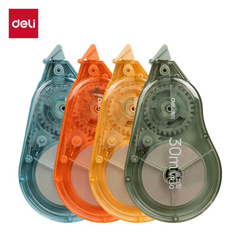 得力VR30省力修正带30米大容量学生用透明膜带顺滑不易卡带改正带