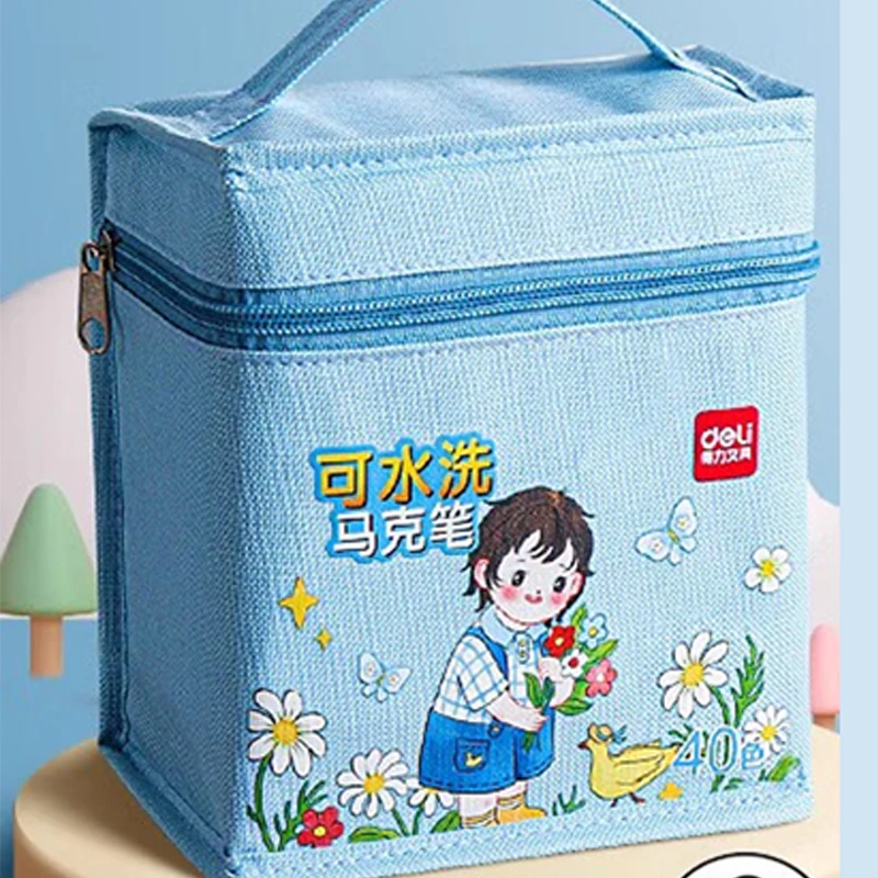 得力儿童马克笔美术水溶性安全可水洗40色幼儿园学生HM101-40无毒