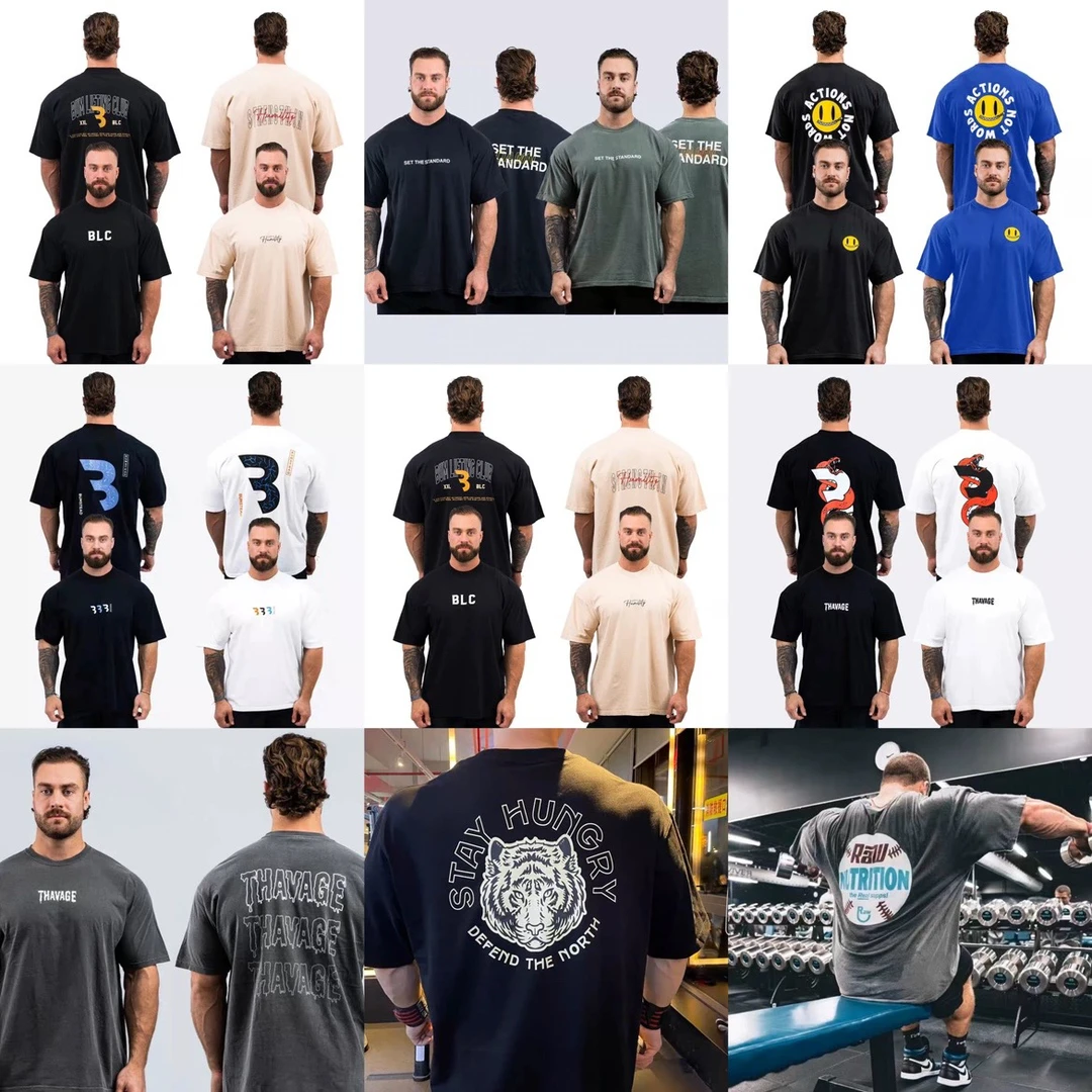 (大合集)克里斯短袖健身健美运动精梳棉欧美码透气舒爽T恤半袖