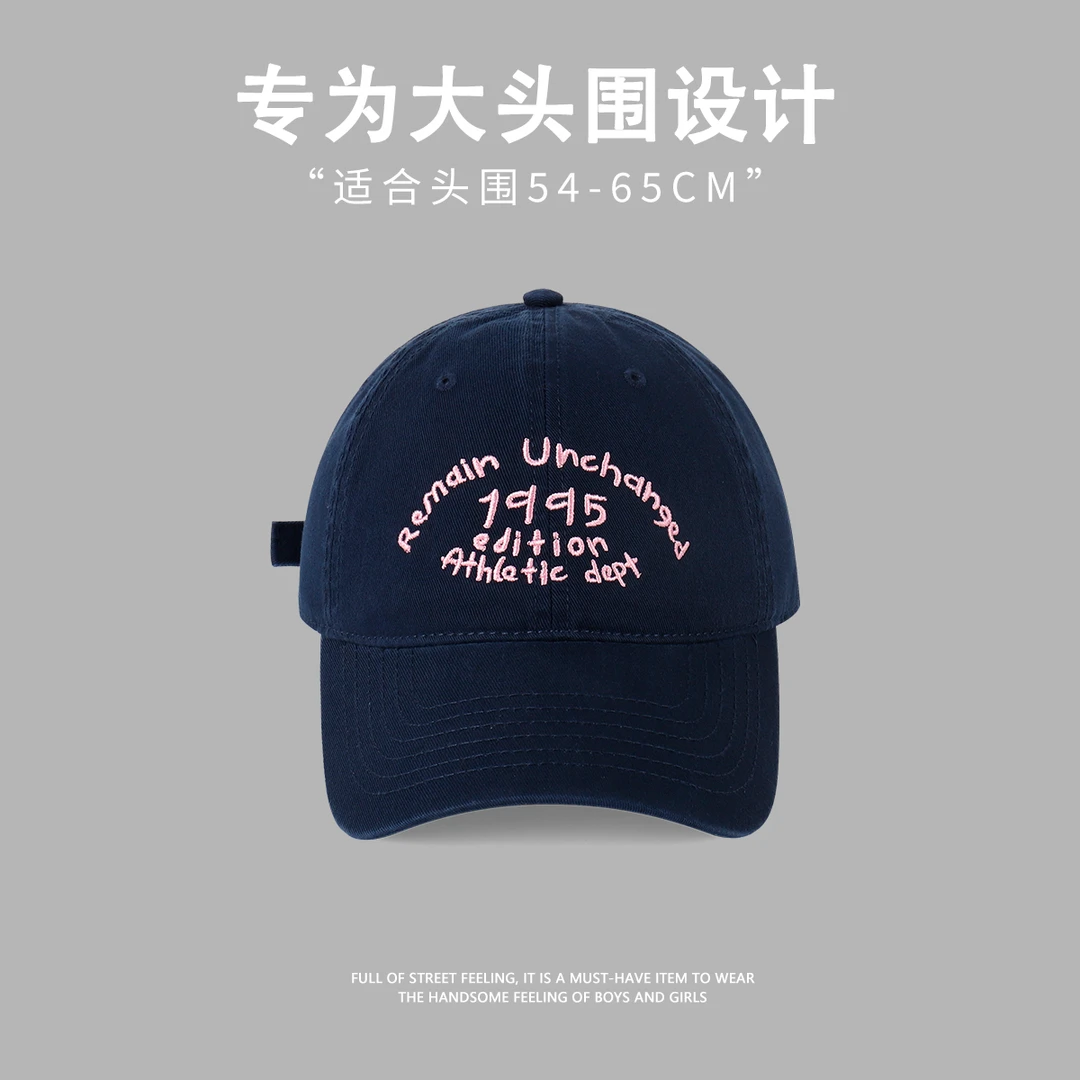 GOLDARTIST大头围帽子鸭舌帽女2025新款藏青色宽檐棒球帽男显脸小