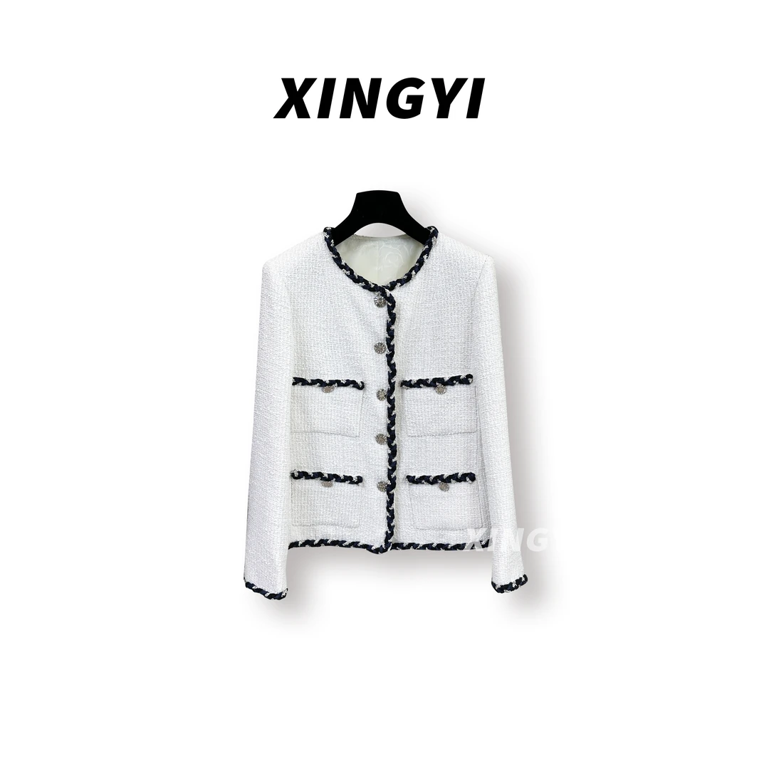 『XINGYI』手工坊系列编织钻带立体裁剪小香风粗花呢外套XY8190
