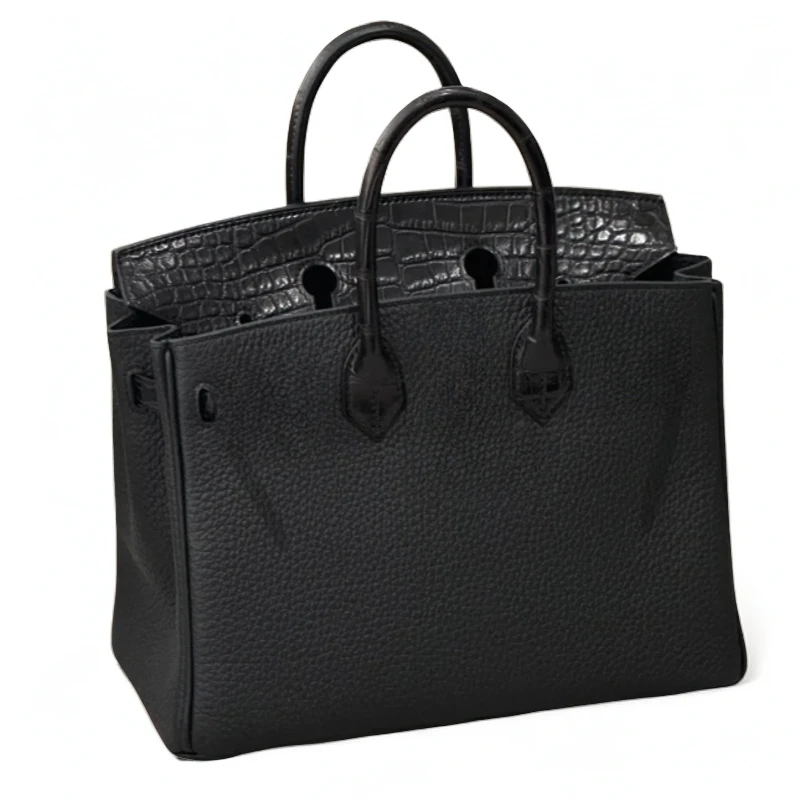 新款【BK鳄鱼纹拼togo中大号】新款女包时尚手提百搭女包斜跨单肩包