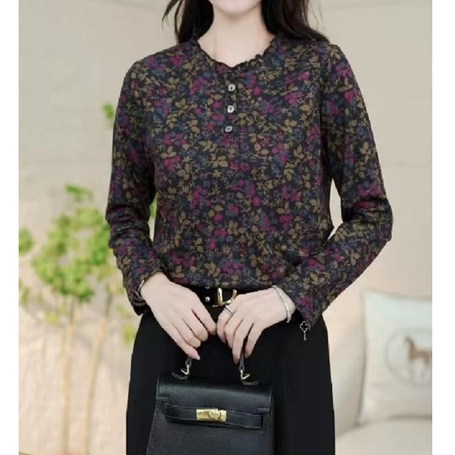 Y020新款百搭时尚显瘦气质宽松减龄洋气打底衫上衣-悠悠