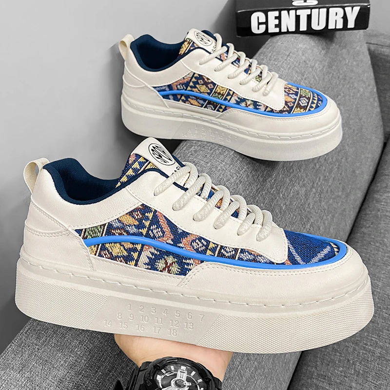 小众男鞋夏季透气2025新款百搭休闲板鞋男内增高厚底运动小白潮鞋