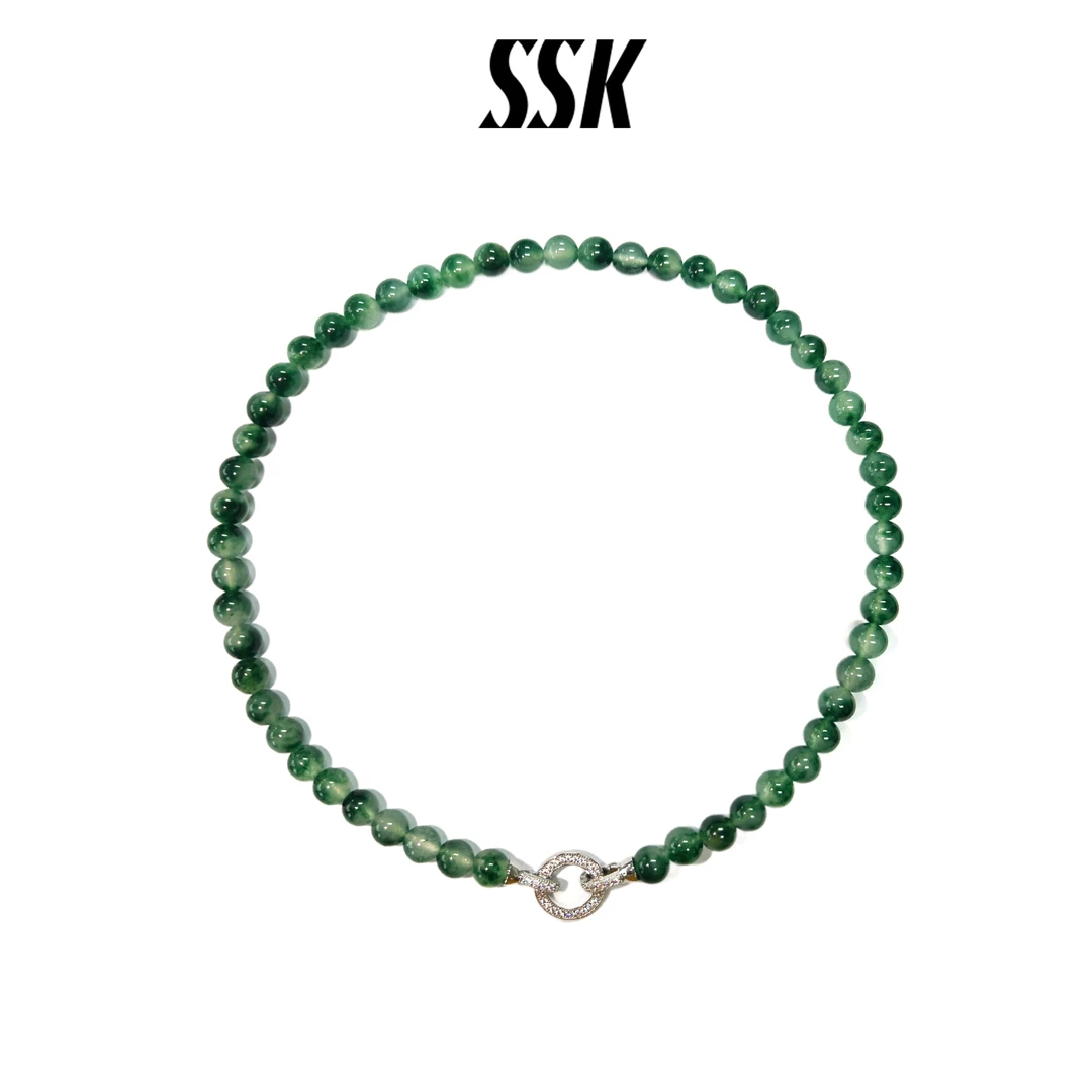 SSK小众气质水草天然串珠项链