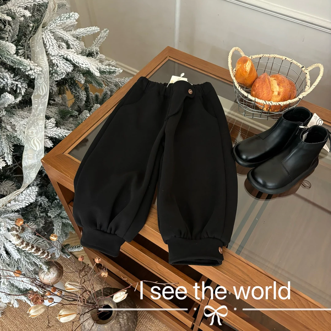 【Rainbow】2024冬款韩版时髦百搭加厚卫裤-68200