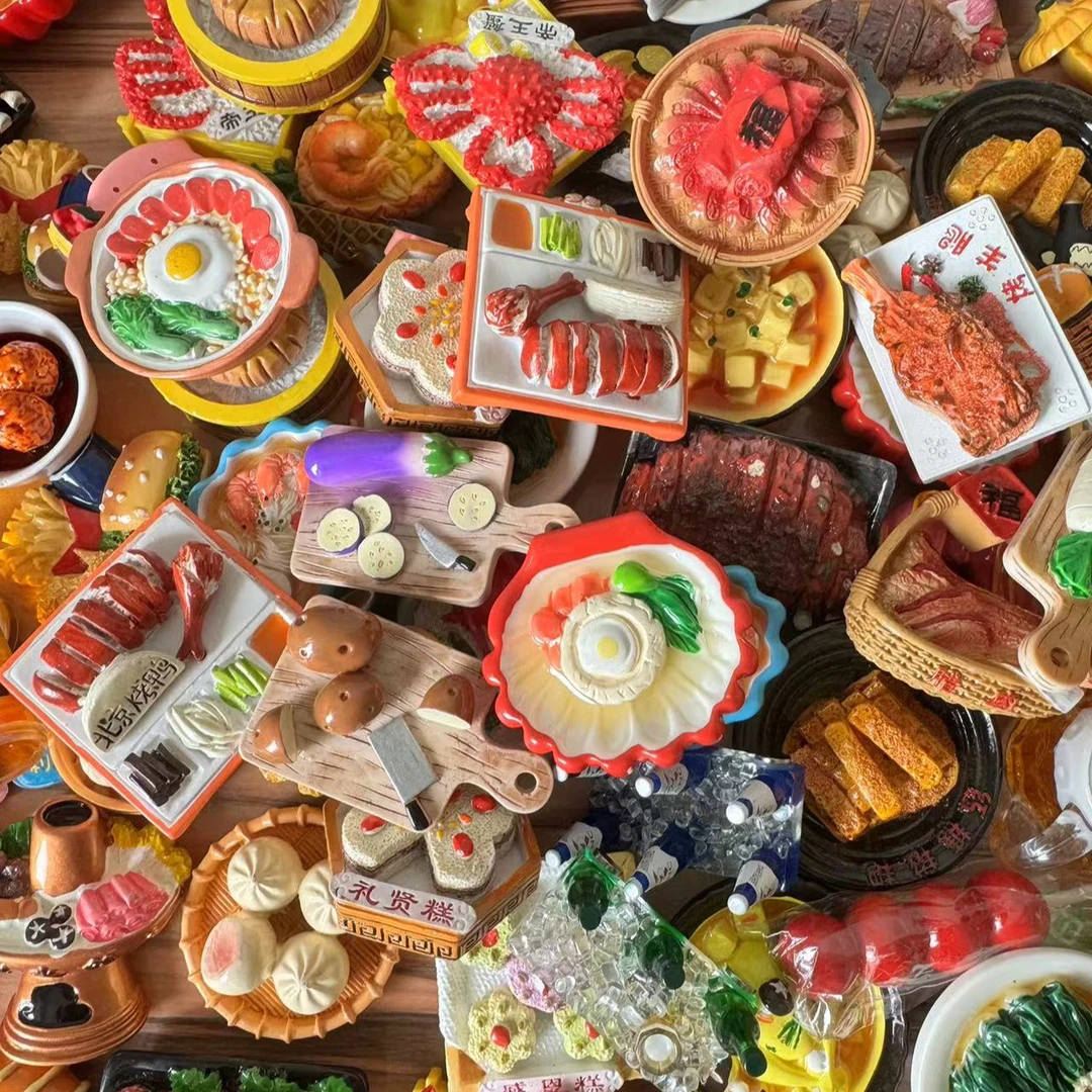 【自选】立体冰箱贴食玩美食创意菜磁性摆件装饰 手绘