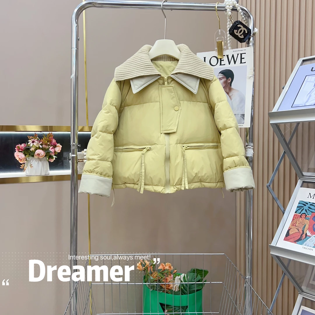 90新国标白鸭绒 女童2024洋气拼色显白厚款羽绒服-9704